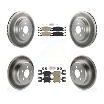 Front Rear Ceramic Pad Coat Brake Rotor Kit For 15-18 Dodge Charger Pursuit with RWD 3.6L KGA-105969