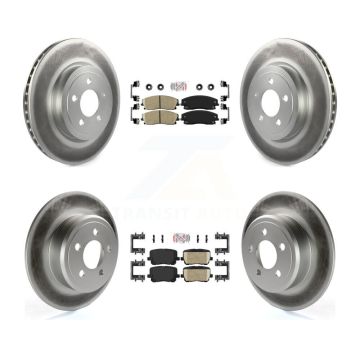 Front Rear Ceramic Pad Coat Brake Rotor Kit For 15-18 Dodge Charger Pursuit with RWD 3.6L KGA-105971