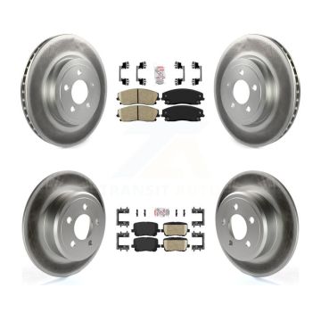Front Rear Ceramic Pad Coat Brake Rotor Kit For 15-18 Dodge Charger Pursuit with RWD 3.6L KGA-105972
