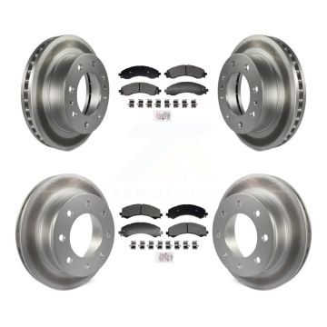 Front Rear Semi-Metallic Pad Coated Brake Rotor Kit For GMC Savana 2500 Chevrolet Express KGA-105986