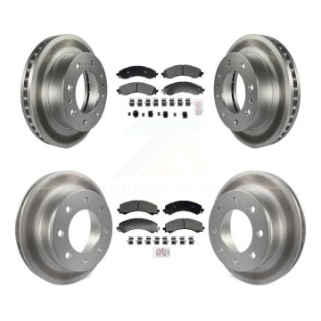 Front Rear Semi-Metallic Pad Coated Brake Rotor Kit For GMC Savana 2500 Chevrolet Express KGA-105987