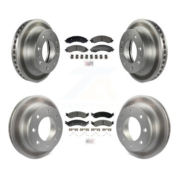 Front Rear Semi-Metallic Pad Coated Brake Rotor Kit For GMC Savana 2500 Chevrolet Express KGA-105988