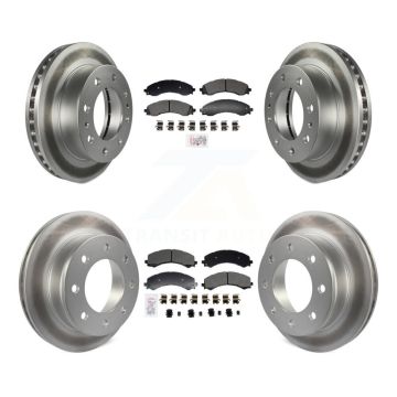 Front Rear Semi-Metallic Pad Coated Brake Rotor Kit For GMC Savana 2500 Chevrolet Express KGA-105990