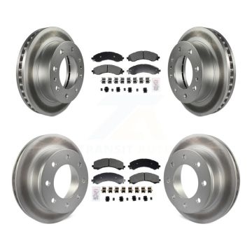Front Rear Semi-Metallic Pad Coated Brake Rotor Kit For GMC Savana 2500 Chevrolet Express KGA-105991