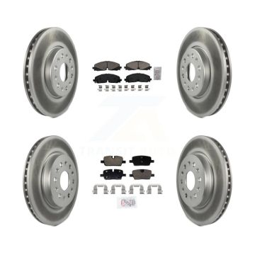 Front Rear Ceramic Pad Coat Disc Brake Rotor Kit For Chevrolet Traverse Blazer GMC Acadia KGA-105995