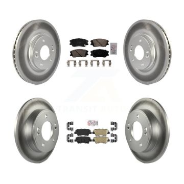 Front Rear Ceramic Pads And Coated Disc Brake Rotors Kit For Kia Soul KGA-106000