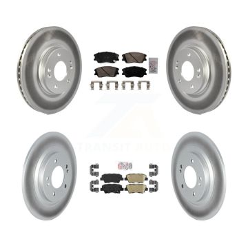 Front Rear Ceramic Pads And Coated Disc Brake Rotors Kit For 2020-2023 Kia Soul EV KGA-106001