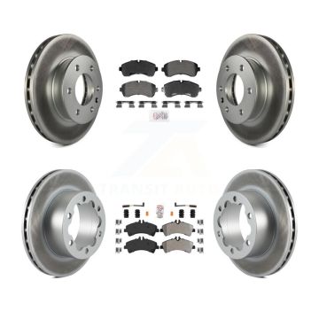 Front Rear Semi-Metallic Pad Coated Brake Rotor Kit For Sprinter 3500 Mercedes-Benz Dodge KGA-106004