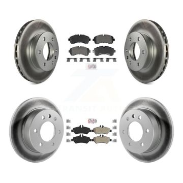 Front Rear Semi-Metallic Pad Coated Brake Rotors Kit For Dodge Sprinter 3500 Freightliner KGA-106006