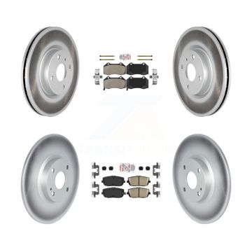 Front Semi-Metallic Rear Ceramic Pad And Coated Disc Brake Rotor Kit For Mazda MX-5 Miata KGA-106013
