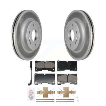 Front Coated Brake Rotor Ceramic Pad Kit For GMC Chevrolet Silverado 1500 Sierra Yukon XL KGA-106016