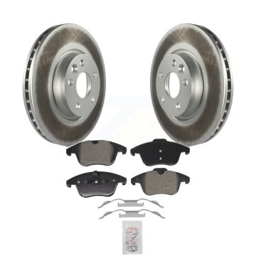 Front Coated Brake Rotor Semi-Metallic Pad Kit For Volvo Land Rover Range Evoque XC70 S60 KGA-106042