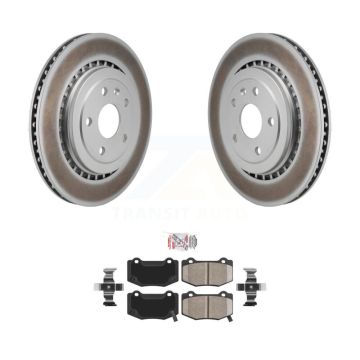 Rear Coated Disc Brake Rotors And Ceramic Pads Kit For Chevrolet Camaro Cadillac ATS KGA-106048