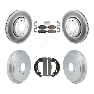 Front Rear Disc Brake Rotors Ceramic Pads And Coated Drum Kit For Nissan Kicks KGA-106058