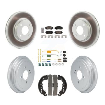 Front Rear Disc Brake Rotors Ceramic Pad And Coated Drum Kit (7Pc) For Nissan Kicks Versa KGA-106060