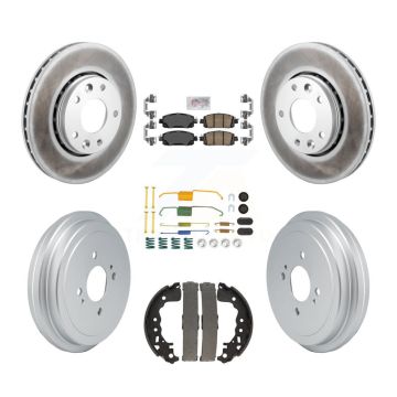 Front Rear Disc Brake Rotors Ceramic Pads And Coated Drum Kit (7Pc) For Nissan Kicks KGA-106061