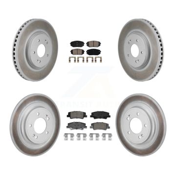 Front Rear Ceramic Pads And Coated Disc Brake Rotors Kit For Hyundai Tucson Kia Sportage KGA-106065