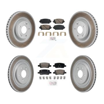 Front Rear Ceramic Pads And Coated Disc Brake Rotors Kit For Hyundai Santa Fe Kia Sorento KGA-106067