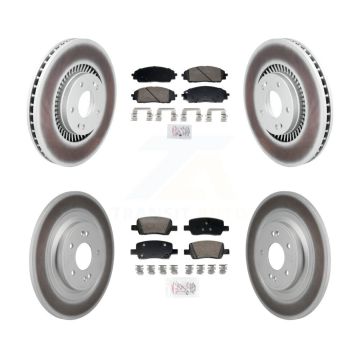 Front Rear Ceramic Pads And Coated Disc Brake Rotors Kit For 2022-2023 Kia Carnival KGA-106069