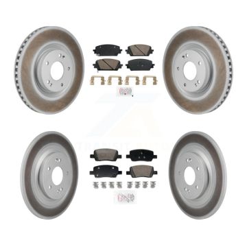 Front Rear Ceramic Pads And Coated Disc Brake Rotors Kit For 2022-2023 Hyundai Santa Cruz KGA-106070
