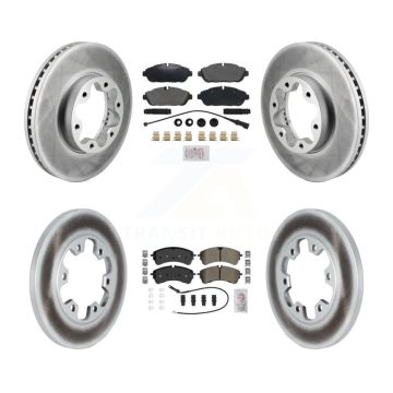 Front Rear Semi-Metallic Pad Coated Brake Rotors Kit For Ford Transit-250 Transit-150 AWD KGA-106071