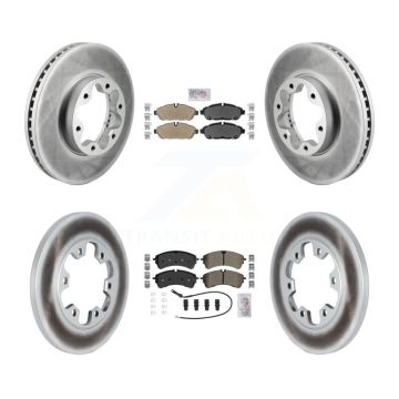Front Rear Semi-Metallic Pad Coated Brake Rotors Kit For Ford Transit-250 Transit-150 AWD KGA-106072