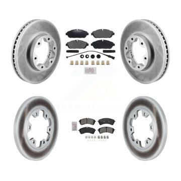 Front Rear Semi-Metallic Pad Coated Brake Rotors Kit For Ford Transit-250 Transit-150 AWD KGA-106073