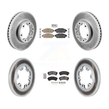 Front Rear Semi-Metallic Pad Coated Brake Rotors Kit For Ford Transit-250 Transit-150 AWD KGA-106074