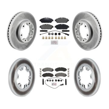Front Rear Semi-Metallic Pad Coat Brake Rotors Kit For Ford Transit-350 With 6 Lug Wheels KGA-106075