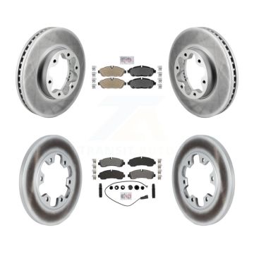 Front Rear Semi-Metallic Pad Coat Brake Rotors Kit For Ford Transit-350 With 6 Lug Wheels KGA-106076