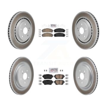 Front Rear Ceramic Pads And Coated Disc Brake Rotors Kit For 2020-2023 Toyota Highlander KGA-106092