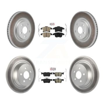 Front Ceramic Rear Semi-Metallic Pad Coat Brake Rotors Kit For 2017-2020 Lincoln MKZ 2.0L KGA-106100