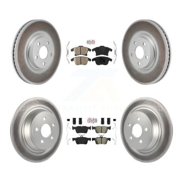 Front Ceramic Rear Semi-Metallic Pad Coat Brake Rotors Kit For 2017-2020 Lincoln MKZ 2.0L KGA-106102