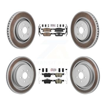 Front Ceramic Rear Semi-Metallic Pad Coat Brake Rotor Kit For 2019 Ford Edge ST with 2.7L KGA-106109