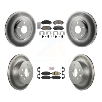 Front Rear Ceramic Pad And Coated Disc Brake Rotor Kit For 2014-2017 Nissan Juke Nismo RS KGA-106139