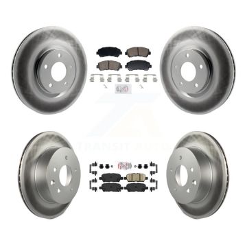 Front Rear Ceramic Pad And Coated Disc Brake Rotor Kit For 2014-2017 Nissan Juke Nismo RS KGA-106140