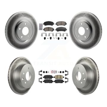Front Rear Ceramic Pad And Coated Disc Brake Rotor Kit For 2014-2017 Nissan Juke Nismo RS KGA-106141