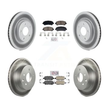 Front Rear Ceramic Pads And Coated Disc Brake Rotors Kit For Nissan Rogue Select KGA-106150