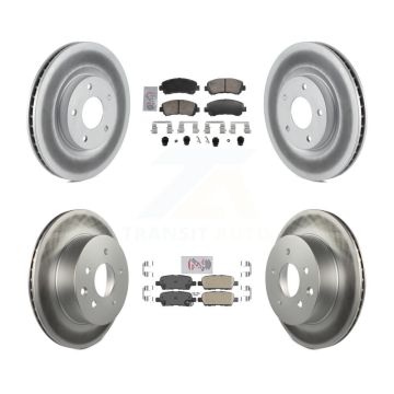Front Rear Ceramic Pads And Coated Disc Brake Rotors Kit For Nissan Rogue Select KGA-106151
