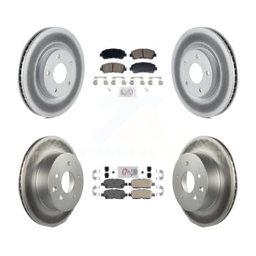 Front Rear Ceramic Pads And Coated Disc Brake Rotors Kit For Nissan Rogue Select KGA-106152