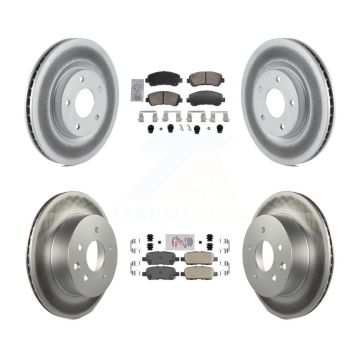 Front Rear Ceramic Pads And Coated Disc Brake Rotors Kit For Nissan Rogue Select KGA-106153