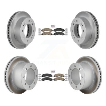 Front Rear Ceramic Pad Coated Brake Rotors Kit For GMC Sierra 3500 HD Chevrolet Silverado KGA-106154