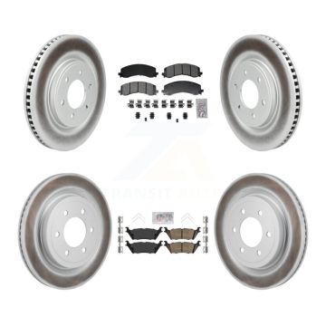 Front Semi-Metallic Rear Ceramic Pad Coat Brake Rotors Kit For 22-23 Ford F-150 Lightning KGA-106158