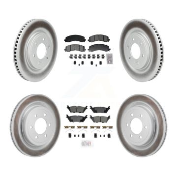 Front Rear Semi-Metallic Pad Coat Disc Brake Rotor Kit For 2022-2023 Ford F-150 Lightning KGA-106160