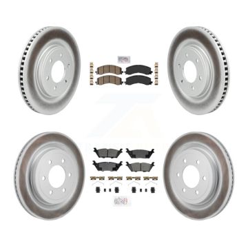 Front Ceramic Rear Semi-Metallic Pad Coat Brake Rotors Kit For 22-23 Ford F-150 Lightning KGA-106161