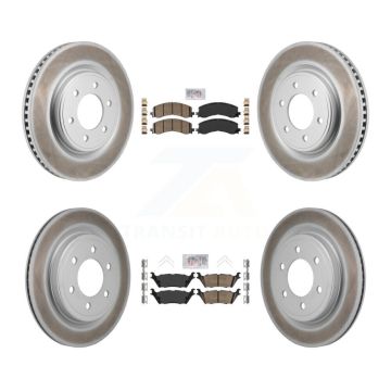 Front Rear Ceramic Pad Coated Disc Brake Rotors Kit For Ford Expedition Lincoln Navigator KGA-106163