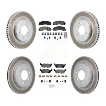 Front Rear Semi-Metallic Pad Coated Brake Rotor Kit For Ford Expedition Lincoln Navigator KGA-106164