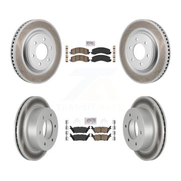 Front Rear Ceramic Pads And Coated Disc Brake Rotors Kit For 2022-2023 Ford Bronco 3.0L KGA-106167
