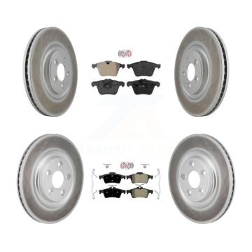 Front Rear Semi-Metallic Pad Coat Brake Rotor Kit For Jaguar XJ With Manual Parking KGA-106172