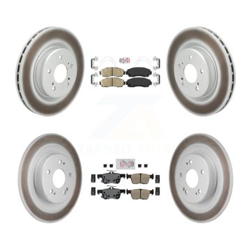 Front Rear Ceramic Pads And Coated Disc Brake Rotors Kit For 2021-2023 Acura TLX 2.0L KGA-106179